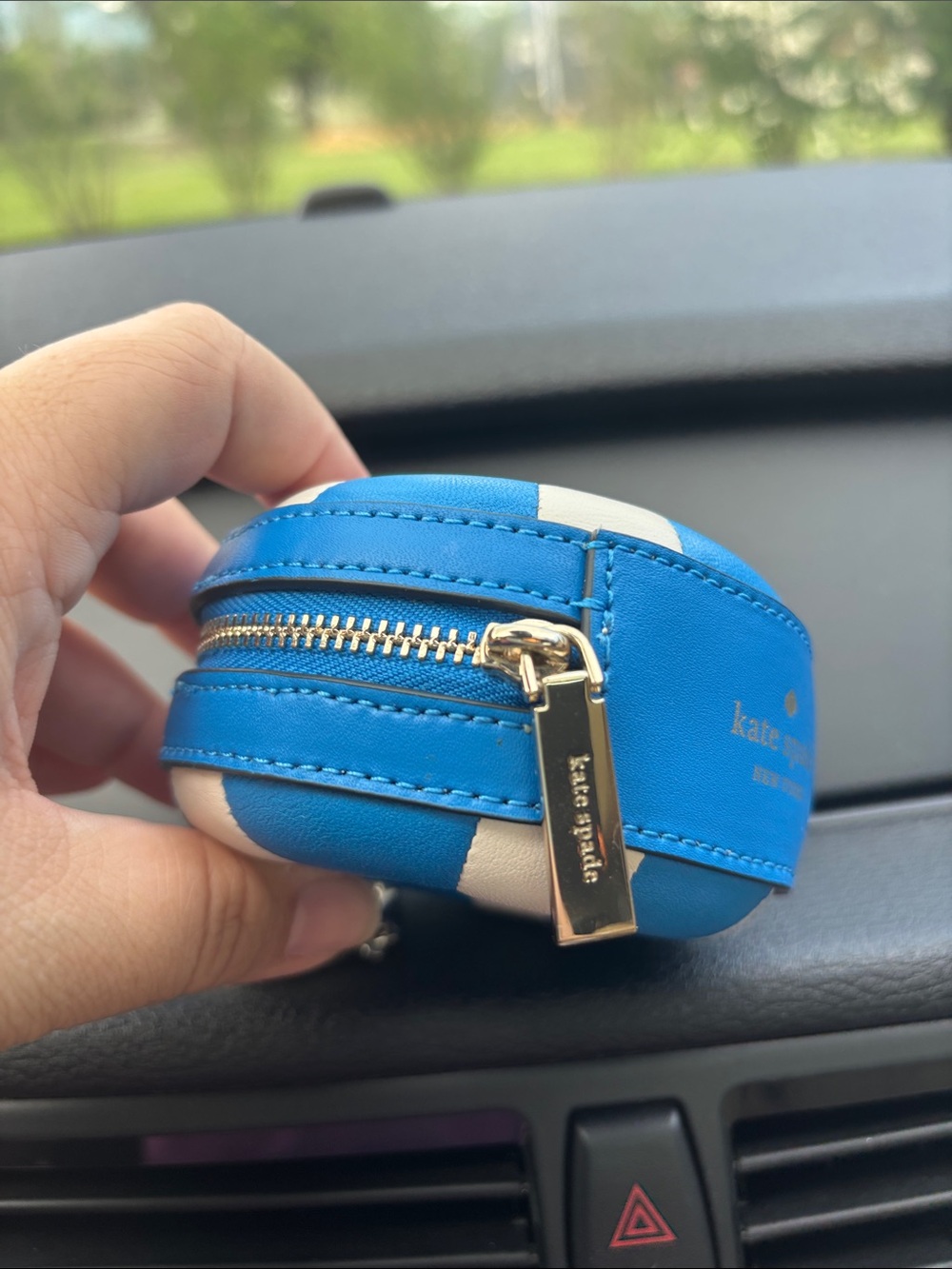 kate spade Blue and White Striped AirPod Case - Picture 5 of 10